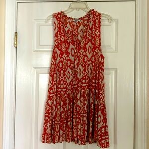 Steve Madden baby doll, orange and white summer dress